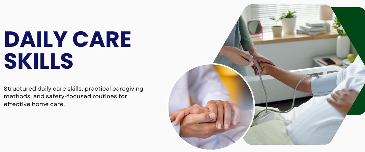 Safe and supportive home caregiving environment focused on daily care routines