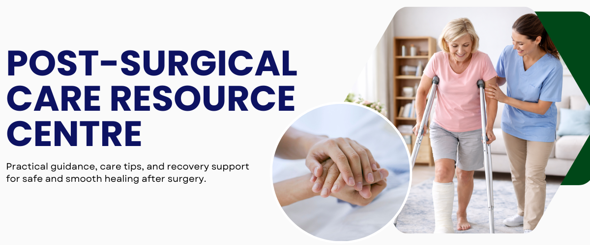 Rehabilitation and safe movement after surgery with caregiver support at home.